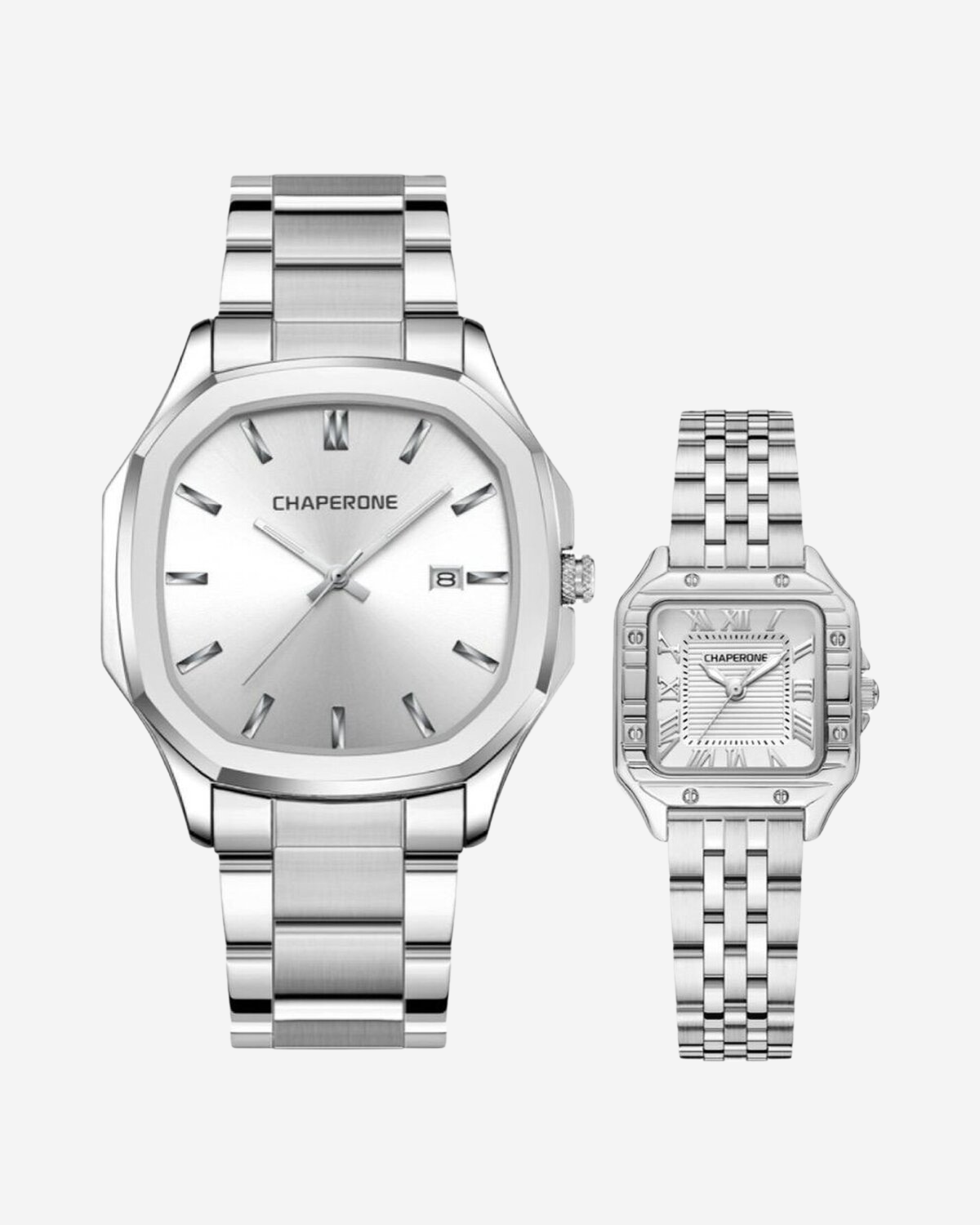 Chaperone Çelik Kordonlu Çift Saati