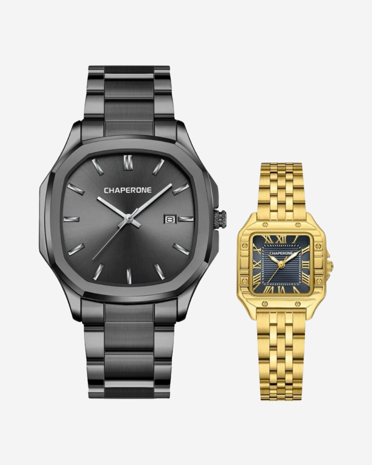 Chaperone Çelik Kordonlu Çift Saati